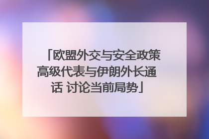 欧盟外交与安全政策高级代表与伊朗外长通话 讨论当前局势