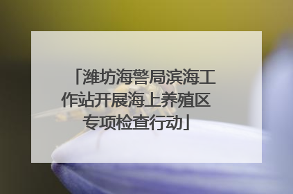 潍坊海警局滨海工作站开展海上养殖区专项检查行动