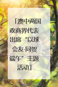 澳中两国政商界代表出席“以球会友·同贺端午”主题活动