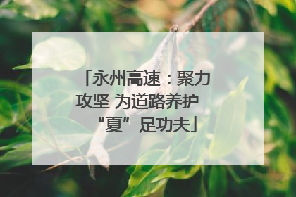 永州高速：聚力攻坚 为道路养护“夏”足功夫