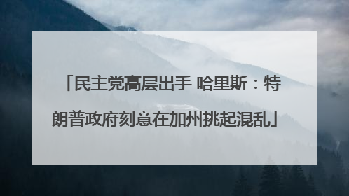 民主党高层出手 哈里斯：特朗普政府刻意在加州挑起混乱