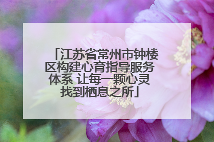 江苏省常州市钟楼区构建心育指导服务体系 让每一颗心灵找到栖息之所
