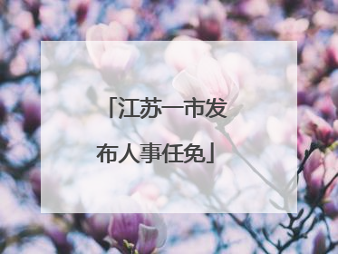 江苏一市发布人事任免