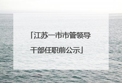 江苏一市市管领导干部任职前公示