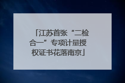 江苏首张“二检合一”专项计量授权证书花落南京