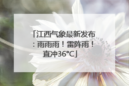 江西气象最新发布：雨雨雨！雷阵雨！直冲36°C