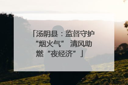 汤阴县：监督守护“烟火气” 清风助燃“夜经济”