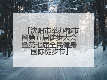 沈阳市举办都市圈第五届徒步大会暨第七届全民健身国际徒步节