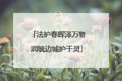 法护春晖泽万物 润毓边城护千灵