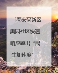 泰安高新区奥园社区快速响应跑出“民生加速度”