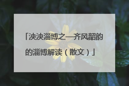 泱泱淄博之—齐风韶韵的淄博解读（散文）