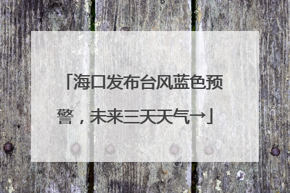 海口发布台风蓝色预警，未来三天天气→