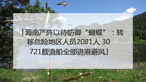 海南严阵以待防御“蝴蝶”：转移危险地区人员2081人 30721艘渔船全部进港避风