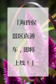 海昏侯景区直通车，即将上线！