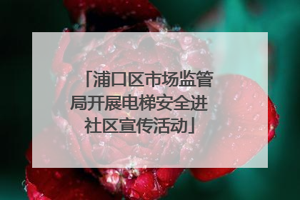 浦口区市场监管局开展电梯安全进社区宣传活动