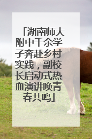 湖南师大附中千余学子奔赴乡村实践，副校长启动式热血演讲唤青春共鸣
