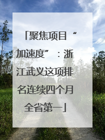 聚焦项目“加速度”：浙江武义这项排名连续四个月全省第一