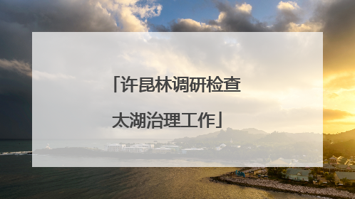 许昆林调研检查太湖治理工作