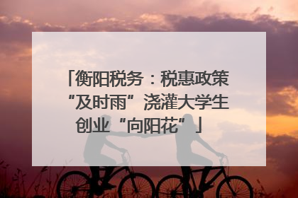 衡阳税务：税惠政策“及时雨”浇灌大学生创业“向阳花”