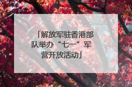 解放军驻香港部队举办“七一”军营开放活动