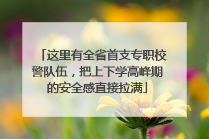 这里有全省首支专职校警队伍，把上下学高峰期的安全感直接拉满