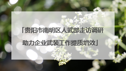 贵阳市南明区人武部走访调研 助力企业武装工作提质增效