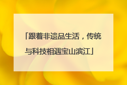 跟着非遗品生活，传统与科技相遇宝山滨江