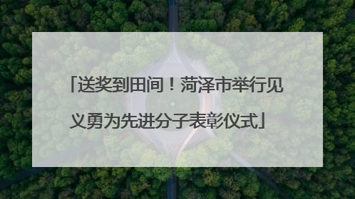 送奖到田间！菏泽市举行见义勇为先进分子表彰仪式