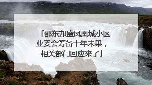 邵东邦盛凤凰城小区业委会筹备十年未果，相关部门回应来了