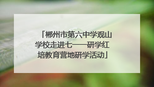郴州市第六中学观山学校走进七一一研学红培教育营地研学活动