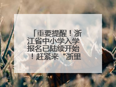 重要提醒！浙江省中小学入学报名已陆续开始！赶紧来“浙里办”报名！