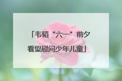 韦韬“六一”前夕看望慰问少年儿童