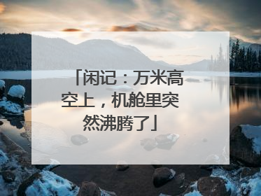 闲记：万米高空上，机舱里突然沸腾了
