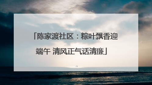 陈家渡社区：粽叶飘香迎端午 清风正气话清廉