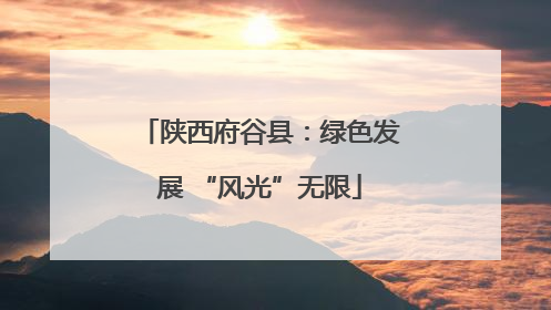 陕西府谷县：绿色发展 “风光”无限