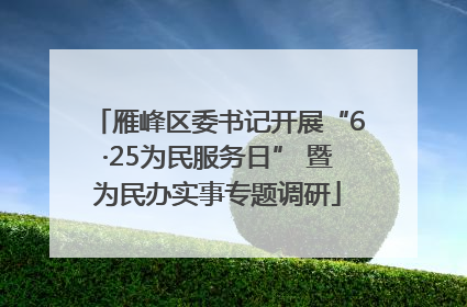 雁峰区委书记开展“6·25为民服务日” 暨为民办实事专题调研