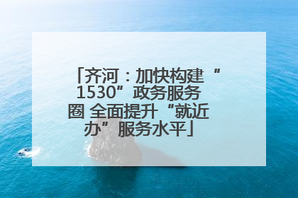 齐河：加快构建“1530”政务服务圈 全面提升“就近办”服务水平