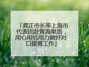 龚正市长率上海市代表团赴青海果洛，用心用情用力做好对口援青工作