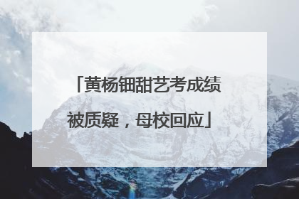 黄杨钿甜艺考成绩被质疑，母校回应