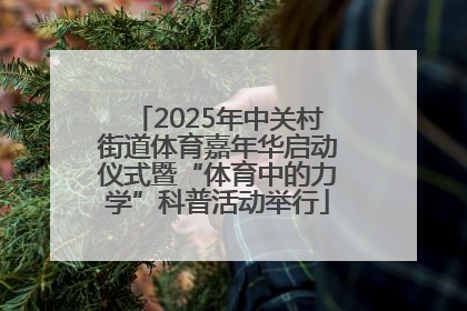 2025年中关村街道体育嘉年华启动仪式暨“体育中的力学”科普活动举行