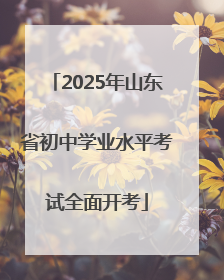 2025年山东省初中学业水平考试全面开考