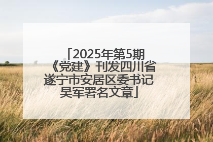 2025年第5期《党建》刊发四川省遂宁市安居区委书记吴军署名文章