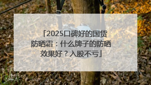 2025口碑好的国货防晒霜：什么牌子的防晒效果好？入股不亏