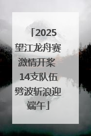 2025望江龙舟赛激情开桨 14支队伍劈波斩浪迎端午